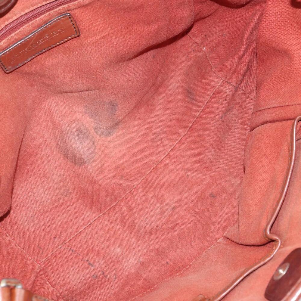 BURBERRY Nova Check Tote Bag PVC Beige Gold Auth 161529 - Picture 11 of 16